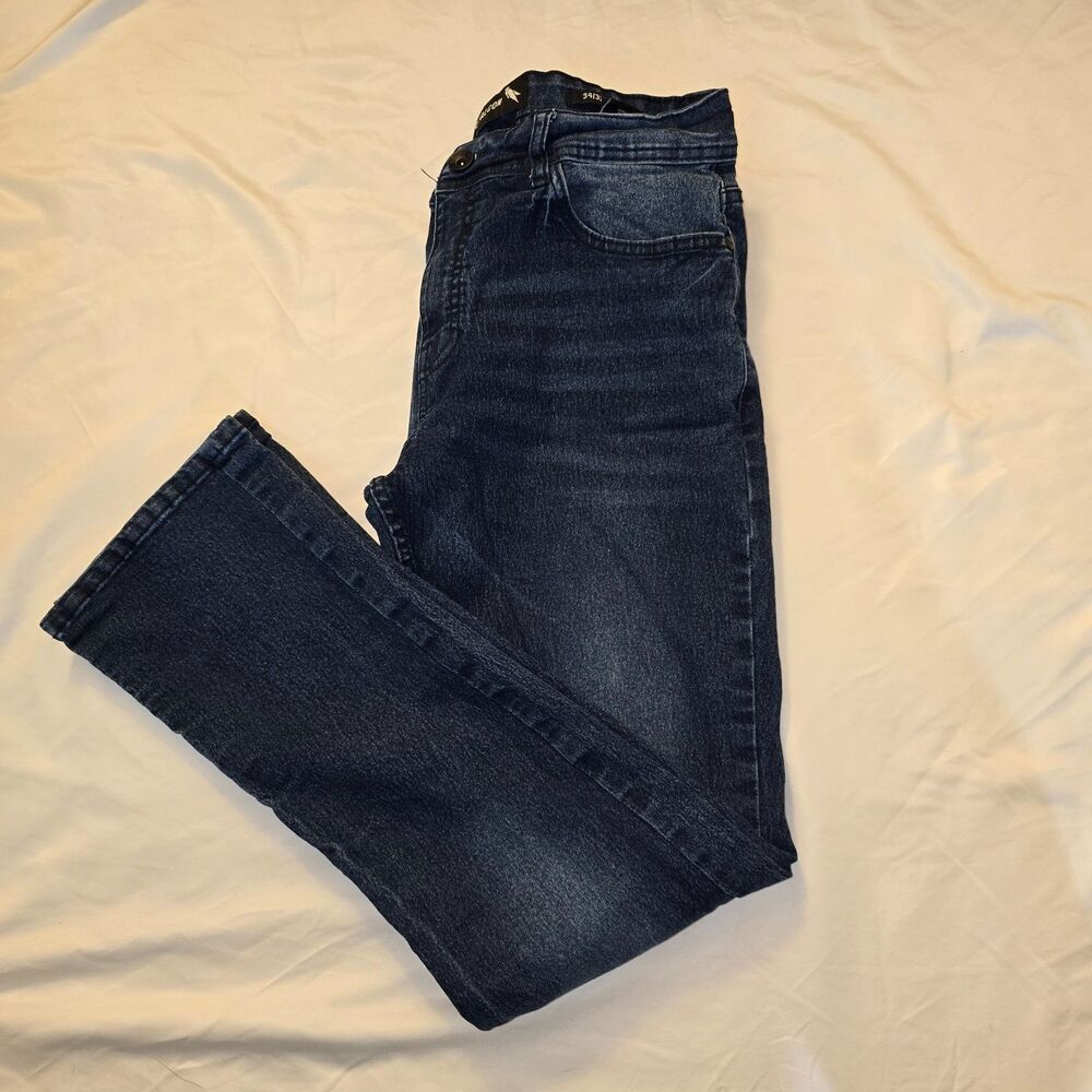 Men's Stone Falcon Blue Jeans Slim Fit Dark Wash Size 34x32